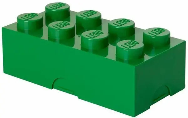LEGO box na svačinu 100 x 200 x 75 mm - tmavě zelená