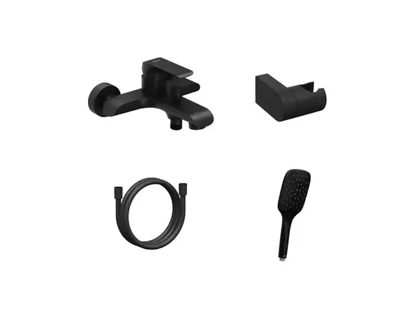 Ravak - Vaňová batéria s príslušenstvom, matná čierna X07S114