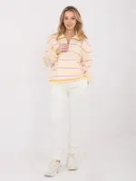 Žlutá pruhovaná mikina na zip