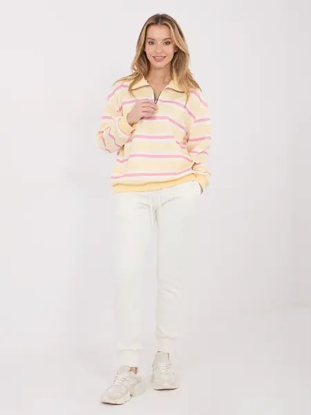 Žlutá pruhovaná mikina na zip