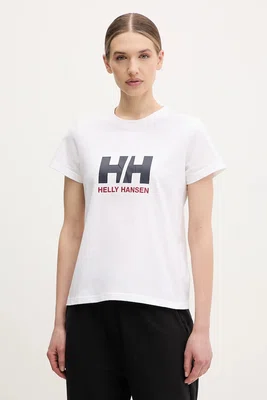Bavlněné tričko Helly Hansen HH LOGO bílá barva, 54593
