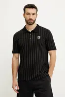 Bavlněné polo tričko Fila Linter černá barva, FAM0923