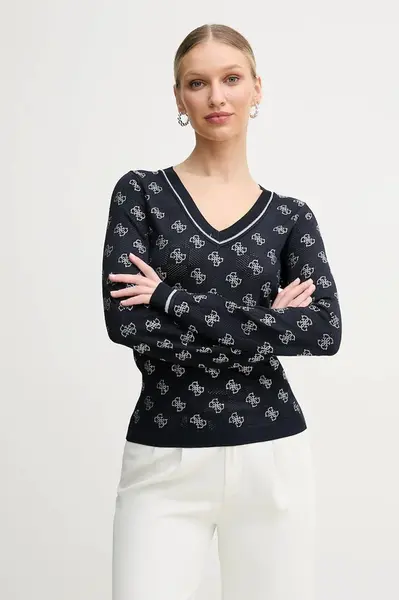 Svetr Guess ROSIE dámský, tmavomodrá barva, lehký, W5GR07 Z3D60