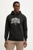 Mikina Puma pánská, černá barva, s kapucí, s potiskem, 684649