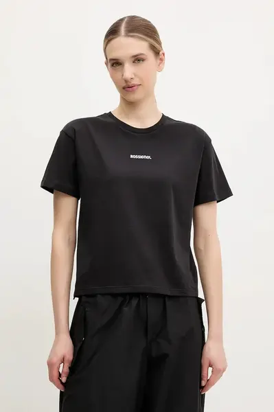 Bavlněné tričko Rossignol Presset černá barva, RLNWY14