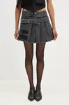 Džínová sukně AMBUSH Denim Pleats Skirt černá barva, mini, áčková, BWYF002F24DEN0011100
