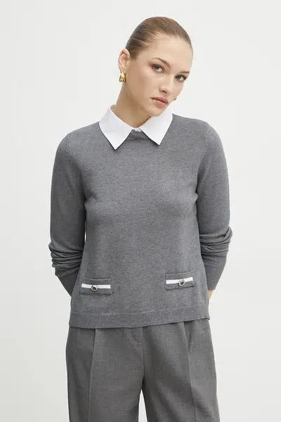 Svetr Morgan MSHIRT dámský, šedá barva, lehký, MSHIRT