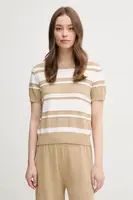 Bavlněný svetr United Colors of Benetton dámský, béžová barva, 1294E10D0