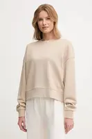 Bavlněná mikina United Colors of Benetton dámská, béžová barva, s potiskem, 3UNID109A