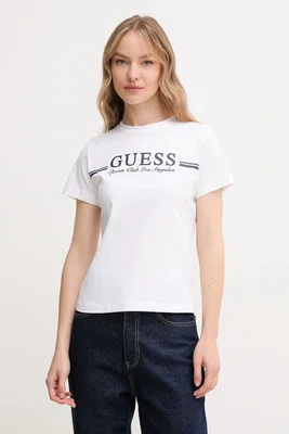 Bavlněné tričko Guess bílá barva, V5GI03 I3Z14