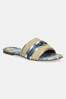 Pantofle Kurt Geiger London Southbank Flat Sandal dámské, zlatá barva, 2025249689