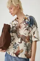 Košile s příměsí lnu Medicine dámská, béžová barva, regular, s klasickým límcem