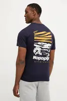 Bavlněné tričko Napapijri S-Vignoni tmavomodrá barva, s potiskem, NP0A4ILX1761