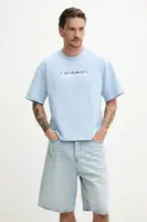 Bavlněné tričko Karl Kani modrá barva, s potiskem, 60300357