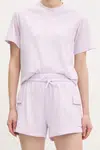 Dětské kraťasy adidas Essentials dámské, fialová barva, hladké, high waist, JC5701
