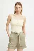 Bavlněný top Guess REINA béžová barva, W5GR40 Z3NX0