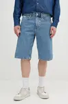 Džínové šortky Calvin Klein Jeans pánské, modrá barva, J30J327187