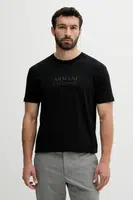 Bavlněné tričko Armani Exchange pánské, černá barva, XM000553 AF10334