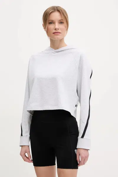 Tepláková mikina ON running Studio šedá barva, s kapucí, melanžová, 1WF12421756