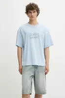 Bavlněné tričko Dickies pánské, modrá barva, s potiskem, DK0A4Z8QK541