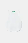 Dětský bavlněný top United Colors of Benetton bílá barva, 31H3CH01F