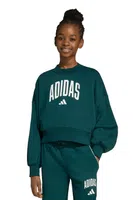Dětská mikina adidas zelená barva, vzorovaná, JV7377