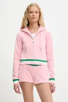 Mikina Juicy Couture VELOUR CROPPED STRIPE HOODIE
