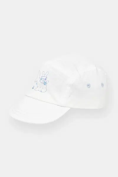 Dětská bavlněná kšiltovka United Colors of Benetton bílá barva, s potiskem, 69G7AA00X