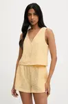 Vesta a šortky Answear.LAB dámská, žlutá barva