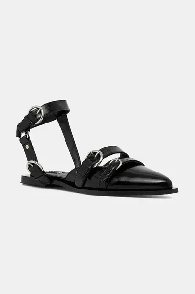 Kožené baleríny Alohas Thalara černá barva, s odkrytou patou, S100838-01