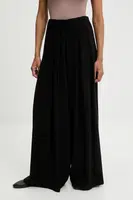 Kalhoty Answear.LAB dámské, černá barva, široké, high waist