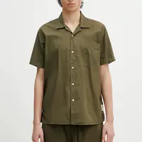 Bavlněná košile Barbour Barbour Holywell Poplin S/S Relaxed Fit Shirt pánská, zelená barva, relaxed, s klasickým límcem, MSH5603