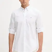 Bavlněná košile Tommy Hilfiger pánská, bílá barva, regular, s límečkem button-down, MW0MW39437