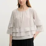Bavlněná halenka Sisley dámská, šedá barva, hladká, 5HO1LQ08T