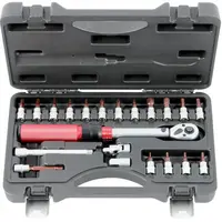 Momentový klíč 1/4", 5-25 Nm, přesný 3%, se zástrčnými hlavicemi, 21 ks - QUATROS QS59001