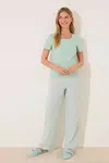Bavlněné pyžamo women'secret dámské, zelená barva, bavlněné, 3599209