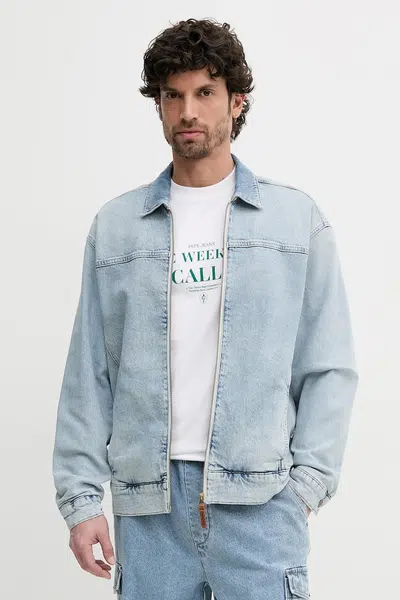 Džínová bunda Pepe Jeans EMMETT FADEOUT modrá barva, přechodná, PM403101