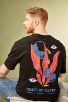 Bavlněné tričko Medicine černá barva, s potiskem