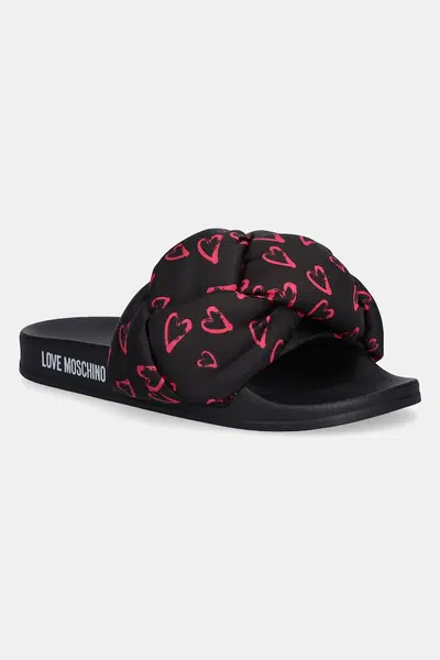 Pantofle Love Moschino dámské, černá barva, JA28312G0MIW100C