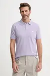 Bavlněné polo tričko United Colors of Benetton fialová barva, 3088U3023