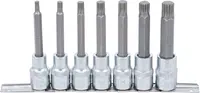 BGS technic Zástrčné hlavice XZN 1/2", M5-M14, prodloužené 100 mm, sada 7 dílů na liště - BGS 5175