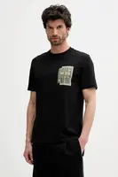 Bavlněné tričko BOSS Orange pánské, černá barva, s potiskem, 50546920