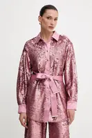 Košile Marciano Guess KAIA dámská, růžová barva, regular, s klasickým límcem, 5GGN22 6314A