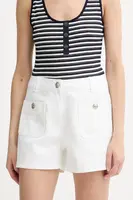 Džínové šortky Morgan dámské, bílá barva, high waist, SHAMIZ1