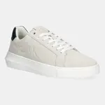 Semišové tenisky Calvin Klein Jeans CHUNKY CUPSOLE SU pánské, béžová barva, YM0YM01299