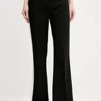Kalhoty HUGO dámské, černá barva, zvony, high waist, 50544753