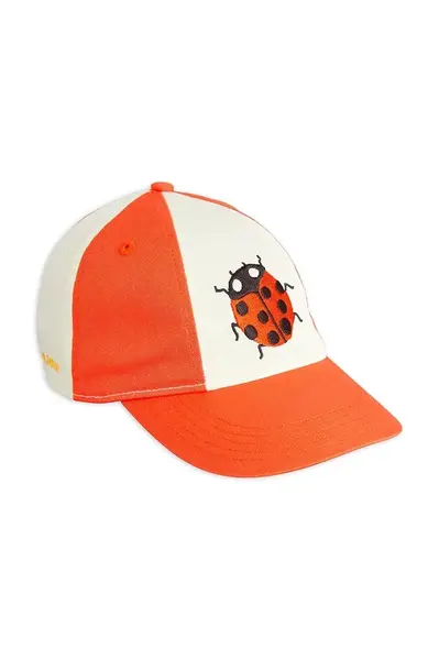 Dětská bavlněná kšiltovka Mini Rodini Ladybugs oranžová barva, 2526510142