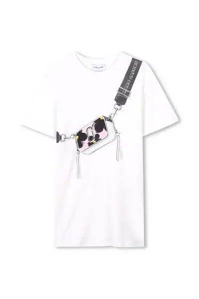 Dětské bavlněné šaty Marc Jacobs růžová barva, mini, W60530