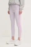 Legíny adidas Essentials dámské, fialová barva, s aplikací, JE0077