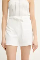 Kraťasy Guess VALENTINA dámské, bílá barva, hladké, high waist, W5GD0I WH9Y2